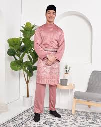 Baju melayu moden slim fit. Baju Melayu Hamza Slim Fit Thulian Pink Muslimahclothing Com