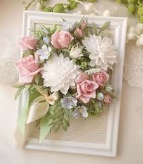 Use scissors to fringe the folded edge. Picture Frame Made Of White Wood Diy Paper Flowers Inside Made Of Crepe Paper With Satin Bows Tissue Paper Flowers Diy Paper Flowers Diy Paper Flowers