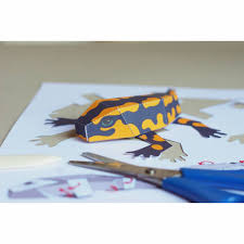 Ausschneidebogen, modellbogen, bastelbogen und papierkrippen. Salamander Bastelbogen Feuersalamander Bausatz Fur