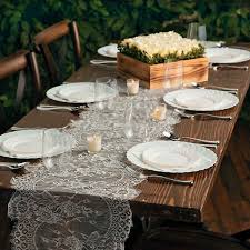 White Lace Table Runner Oriental Trading In 2020 Lace Table Runner Wedding White Table Runner Wedding Lace Table