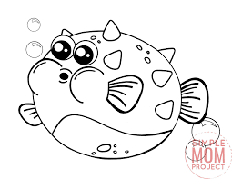 Especially if you are coloring puffer fish drawings! Free Printable Blowfish Coloring Page Simple Mom Project