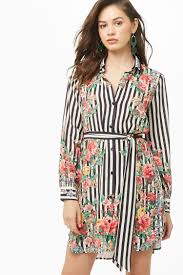 Striped Floral Shirt Dress Forever 21 Floral Shirt Dress Striped Floral Shirt Black Shirt Dress