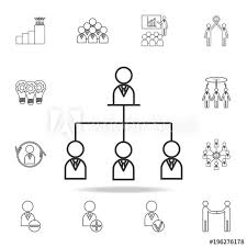 Organizational Chart Line Icon Detailed Set Of Team Work