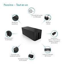 Boite à cablesmemelescoil y a quand même des cables qui trainent malgré la boite ! Pazzimo Boite De Rangement Noire Pour Rallonge Electrique Cache Cable Plastique Elegant Robuste Range Cab Boite Rangement Plastique Range Cable Cache Cable
