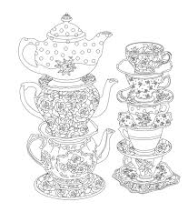 Elegant Tea Party Coloring Book Coloring Pages Coloring Books Printable Coloring Pages
