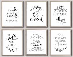 Bathroom Wall Decor Printable Sign Print Set Of 3 Flush Etsy In 2020 Funny Bathroom Signs Bathroom Signs Bathroom Humor