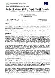 Kosakata atau pembendaharaan kata menjadi hal yang penting. Pdf Teachers Evaluation Of Kbsm Form 4 5 English Textbooks Used In The Secondary Schools In Penang Malaysia Hooi Shyan Academia Edu