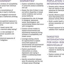 We examined the ethnic disparity in barriers to accessing primary and specialist health care experienced by new zealand women with breast cancer. Pdf California Breast Cancer Prevention Initiatives Setting A Research Agenda For Prevention