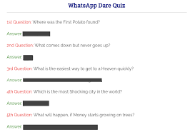 Whatsapp dare quiz (funny questions and answers) quiz questions and answers for whatsapp. Best Whatsapp Dare Games Messages Questions For You 2021