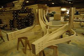 Parts Of Our Donation To The Urban Timber Exhibit At The Bsa Space In Boston Ma Those Curves And Radii Are Super Hard To D Timber Frame Timber Ceiling Lights