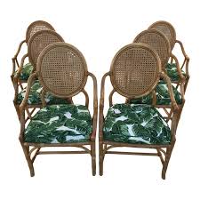 Mcguire Style Rattan Chairs Six Chairish Rattan Chair Chair Wooden Dining Room Chairs