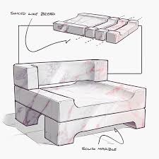 Solid Slab Of Marble Sliced Like A Crispy Loaf Of Sourdough For This Week S Chair Monday Sket Furniture Design Chair Furniture Design Sketches Chair Design