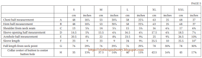 Size Chart Of Mens Short Sleeve Knit Shirt Apparel
