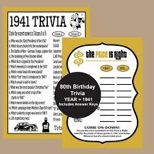 Have fun making trivia questions about swimming and swimmers. 80th Birthday Games 80th Birthday Gold And Black Trivia Etsy In 2021 80th Birthday Birthday Games 80th Birthday Party