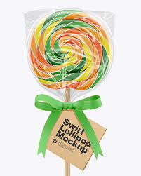 Download Swirl Lollipop With Bow And Label Mockup In Packaging Mockups On Yellow Images Object Mockups