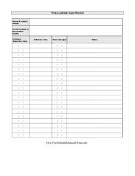 Billie is describing increasing pain in left leg. Printable Foley Catheter Care Record Foley Catheter Catheter Charting For Nurses