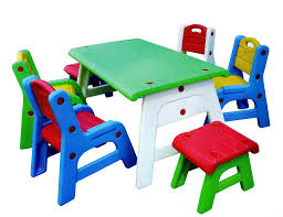 If your kids love arts and crafts, a table and chair set with storage space gives you plenty of room for organizing crayons, paints, and toys to keep the room tidy. Use Of The Plastic Table And Chairs For Kids In Institutions Home Decor Ideas