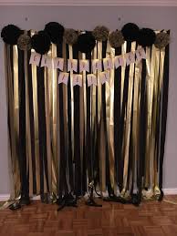 Black And Gold Birthday Party Decoration Ideas Black And Gold Graduation Photo Wall 50thbirthdaypartyideas Gold Graduation Party Gold Party Decorations Gold Party