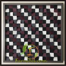 Sebab anda perlu memperhatikan harmonisasi antara ruang yang didekorasi hiasan dinding dengan ruang dinding yang kosong. Jual Hiasan Dinding Minimalis Motif Kotak Catur 3 Warna