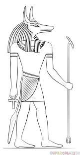 How To Draw Anubis The Egyptian God Step By Step Drawing Tutorials For Kids And Beginners Egyptian Gods Ancient Egypt Art Egyptian Drawings