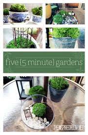 Five 5 Minute Tiny Gardens You Can Make In A Crate Pot Or Terrarium The Inspired Room Container Gardening Miniature Garden Little Gardens