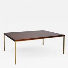 Imagine a brass coffee table in the middle of living room. Harvey Probber Harvey Probber Style Walnut And Brass Coffee Table