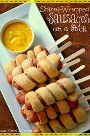 7 Clever Hot Dog Recipes Just For Kids Thegoodstuff Hot Dog Recipes Sausage On A Stick Game Day Food