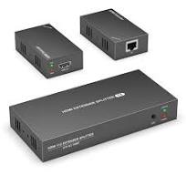 HDMI Extender Splitter 1x2, HD1080P@60Hz & 3D Visual, Extending 165ft (50m)  Length Transmission Over CAT5e/CAT6/CAT7 Cable, 2 Channel Transmission ...