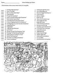 All song words are in english for you to use with your tunes, lyrics for everyone. Free Music Worksheet Winter Holiday Song Lyric Match G2 And Up