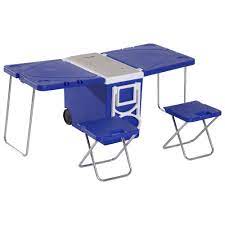 Find blue folding tables at lowe's today. 28l Cooler Box Folding Picnic Table Chair Set Outdoor Freezer And Foldable Table And 2 Chairs For Garden Camping Hiking Picnic Blue Walmart Canada