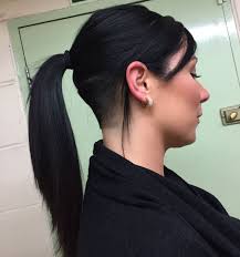 Undercut Nape Fade Ponytail Hairstyles Low Ponytail Hairstyles Undercut Ponytail