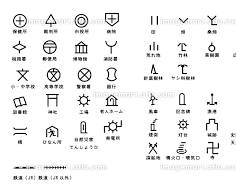 地図上の円形の銀行記号