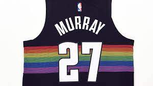 Denver nuggets fans wilder hauley, left, and chandler hughes, right, updated their wardrobe with new chauncey billups jerseys friday night. Denver Nuggets Unveil New City Edition Rainbow Skyline Jersey 9news Com