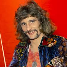 British rock group Uriah Heep posed backstage in London circa 1972. Members  of the band are, from left, guitarist Mick Box, singer David Byron, bassist  Gary Thain, guitarist and keyboard player Ken