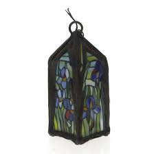 Tiny handcrafted stained glass flower hanging sun catcher, 1 1/4 x 2.5 $1.99. Lot Art Tiffany Style Stained Glass Hanging Lamp