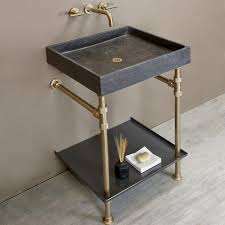 An aesthetic traditional oval console sink of white ceramic mounted in a rectangular white top with bevelled edges. Vanities Stone Forest