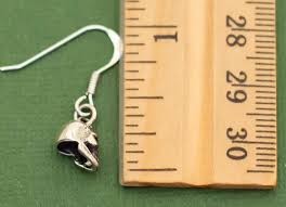 Vintage Gothic Skull Sterling Silver Dangle Earrings K13