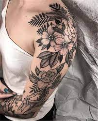 45 Gorgeous And Stunning Sleeve Floral Tattoo To Make You Stylish Women Fashion Lifestyle Blog Shinecoco Com Shoulder Tattoos For Women Floral Tattoo Sleeve Women Tattoos Shoulder