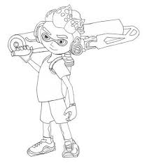 Draw a general pattern for the front part of the ear; Splatoon 2 Inkling Boy Art Sketch And Lineart Nintendo Switch Amino