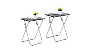 Folding snack table wooden natural desk foldable portable dining laptop coffee. Up To 44 Off On Aingoo Folding Tv Trays 2 Pcs Groupon Goods