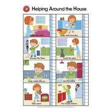 Learning Can Be Fun Wall Chart Helping Around The House