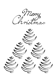 Black And White Christmas Tree Drawing Minimalistic Black And White Christmas Card Christmas Tree Line Drawing Illustration White Christmas Card Christmas Tree Drawing Printable Christmas Cards