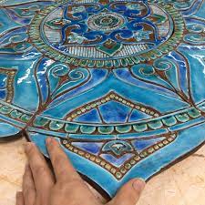 Www.gvega.com outdoor wall art for your garden, back yard or terace. New Version Of Our Mandala Mural With Cutout Edges Outdoor Wall Art Large Outdoor Wall Art Ceramic Wall Decor