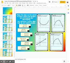 Increasing Decreasing Functions With Google Slides Version For Distance Learning Video In 2020 Google Math Activities Linear Function Math Activities