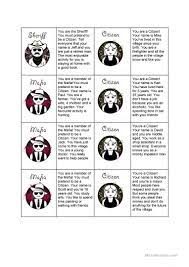 If you have two solid nominations, all players then vote to kill… this player will be outside of the game enforcing the rules. Mafia Game English Esl Worksheets For Distance Learning And Physical Classrooms