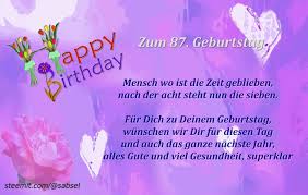 Verse Reime Gedichte Von Sabsel Zum 87 Geburtstag Steemit