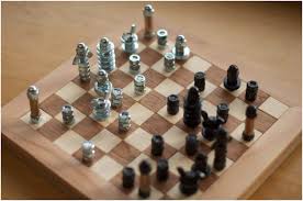 The instructable for the chess set itself can be found here.the chess table has a wooden case with a drawer on each end, tapered legs and a ceramic tile top surround… Top 10 Unusual Diy Chess Sets