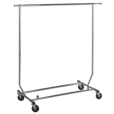 The double rail folding rolling rack offers all the amenities of our salesman folding rack but twice the hangrail capability. Salesman Rack Heavy Duty Round Tube Folding Rcs 1