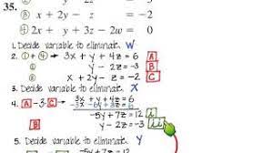 Solving System Of 4 Variables Elimination Youtube