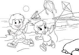 Pentingnya aktivitias bermain untuk anak. Gambar Anak Bermain Kartun Hitam Putih